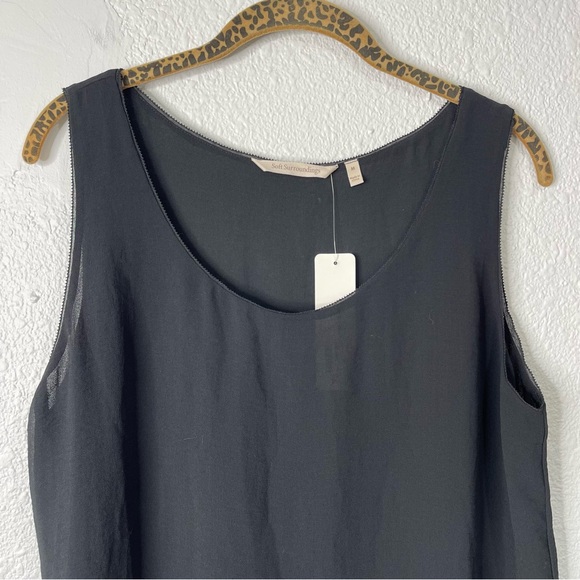 SOFT SURROUNDINGS Summer Fling Black Blouse Size Medium NWT - Picture 3 of 7